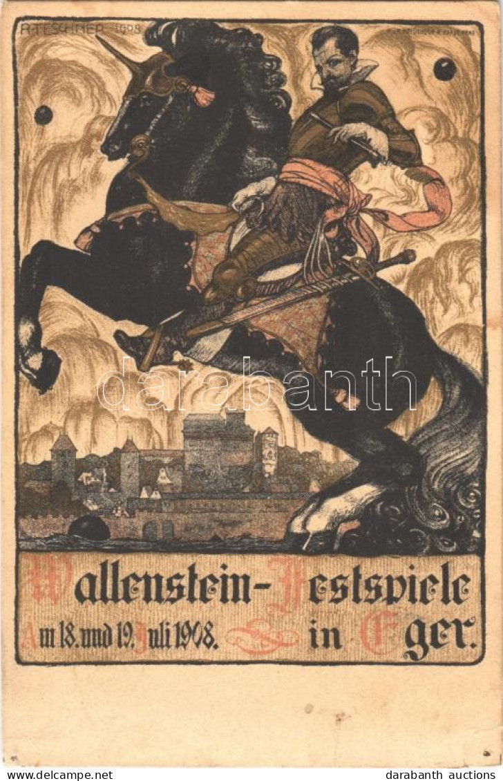 ** T4 Wallenstein-Festspiele Am 18. Und 19. Juli 1908. In Eger / Wallenstein Festival In Cheb, Advertising Art Postcard. - Ohne Zuordnung