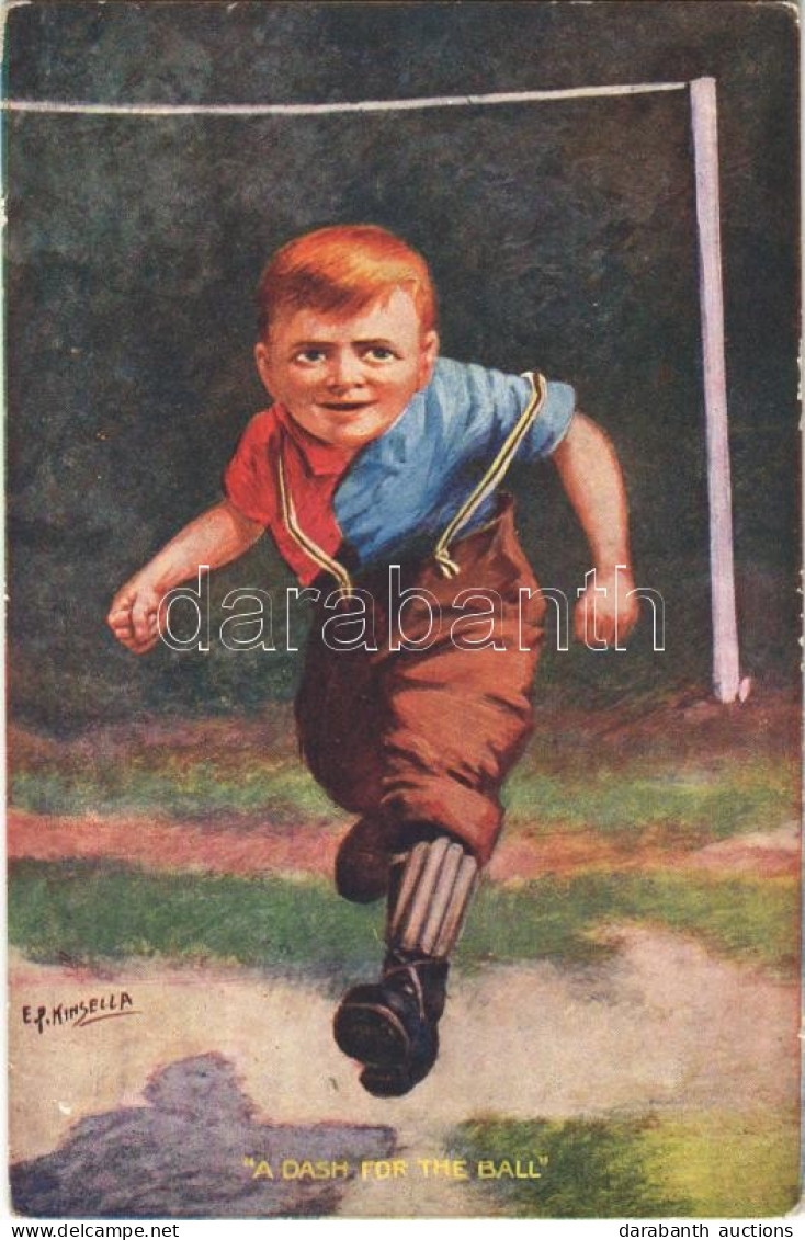 T2/T3 1911 "A Dash For The Ball" Football Art Postcard S: E. P. Kinsella - Non Classificati