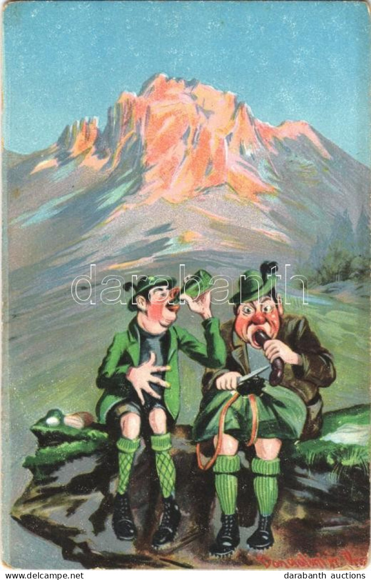 ** T2/T3 German Drunk Men Humour Art Postcard. Heliocolorkarte Von Ottmar Zieher (EK) - Non Classés