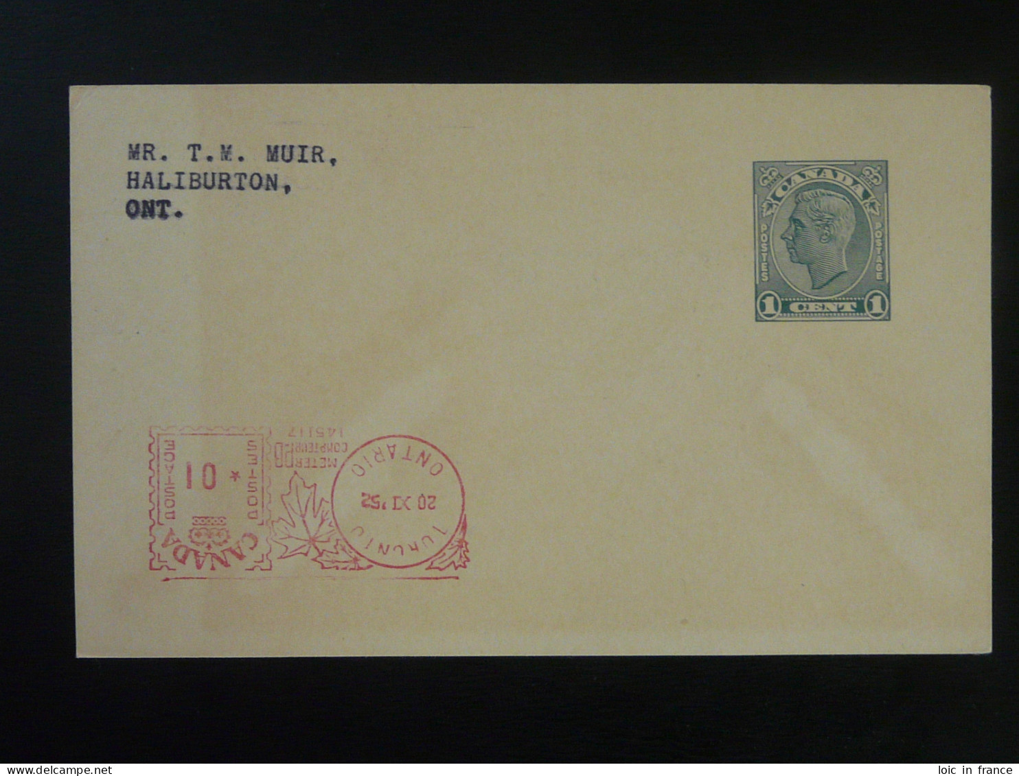 Entier Postal Stationery Card Hydro-eletric Power Commision Of Ontario Canada 1952 - 1903-1954 Rois