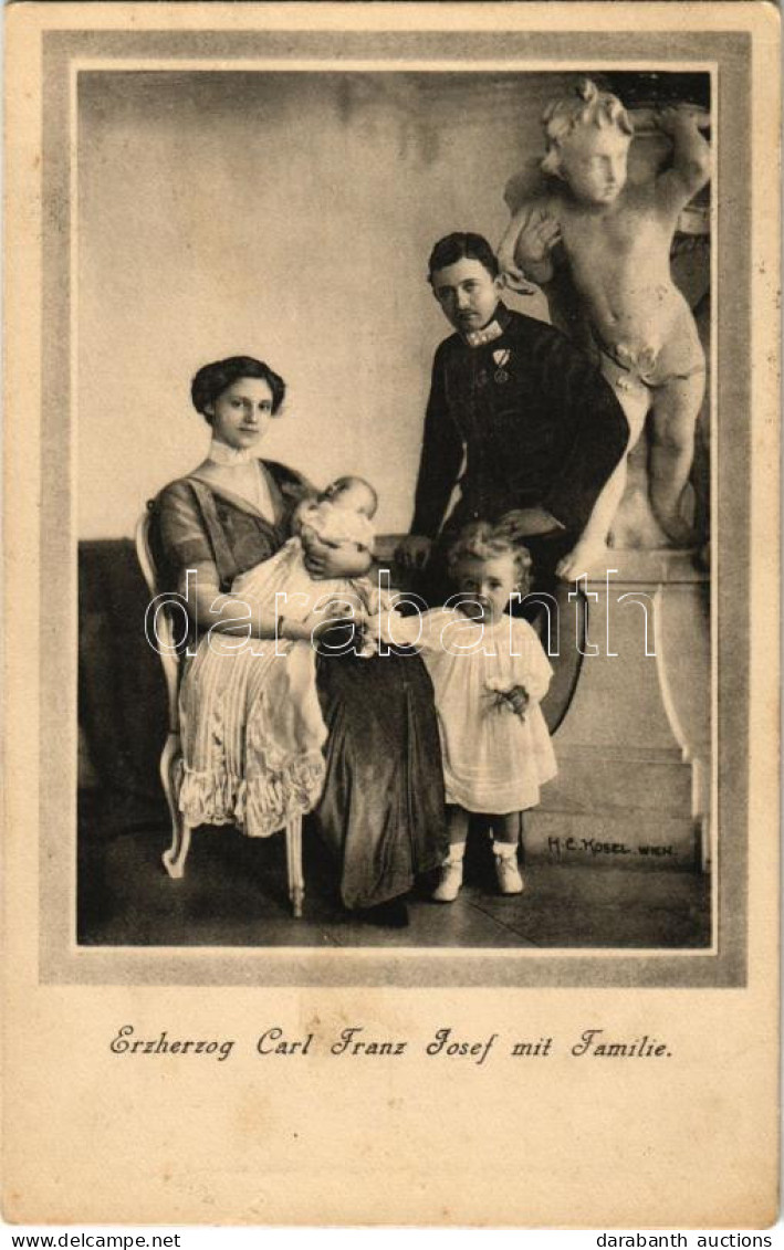 T2/T3 1915 Erzherzog Carl Franz Josef Mit Familie / IV. Károly, Zita és A Gyerekek / Charles I Of Austria, Queen Zita An - Non Classés