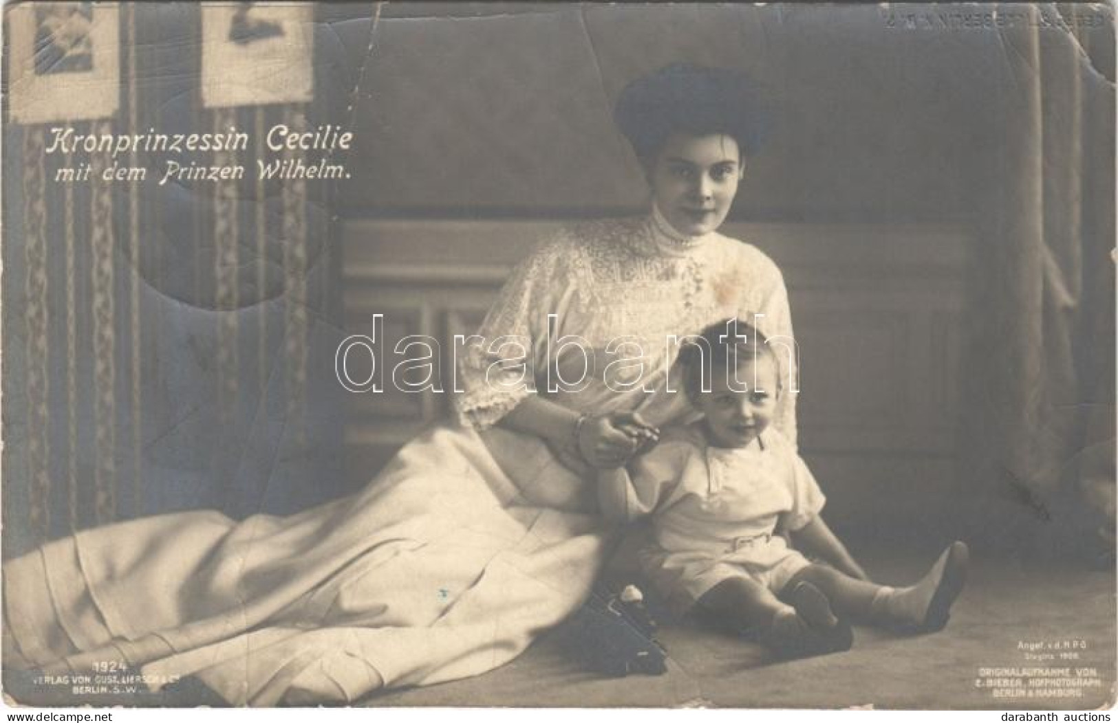 T3/T4 1908 Kronprinzessin Cecilie Mit Dem Prinzen Wilhelm / Duchess Cecilie, German Crown Princess With Prince Wilhelm.  - Sin Clasificación