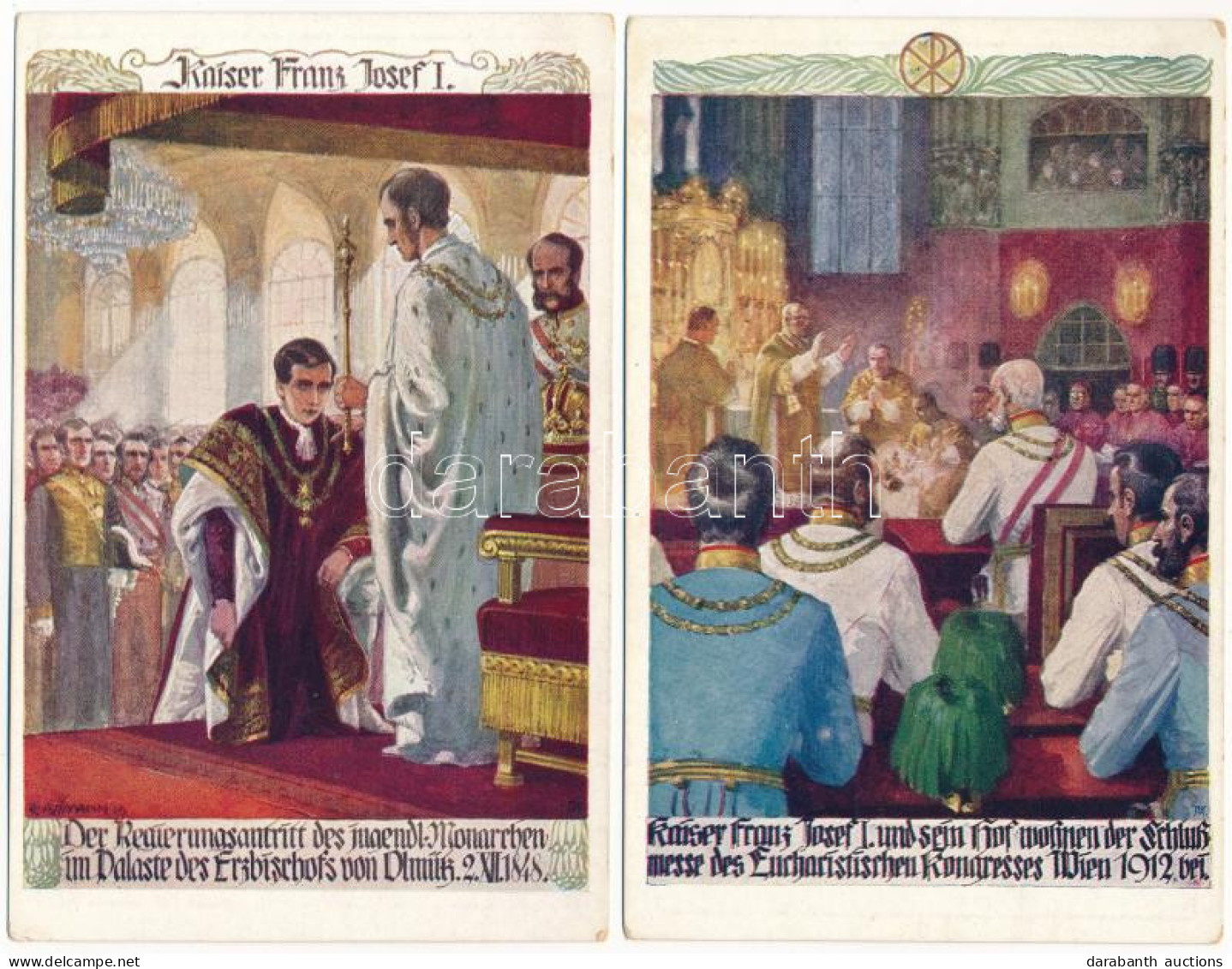 ** 2 Db Régi Használatlan Képeslap I. Ferenc József / 2 Pre-1945 Unused Postcards Franz Joseph I Of Austria. Piusverein  - Sin Clasificación