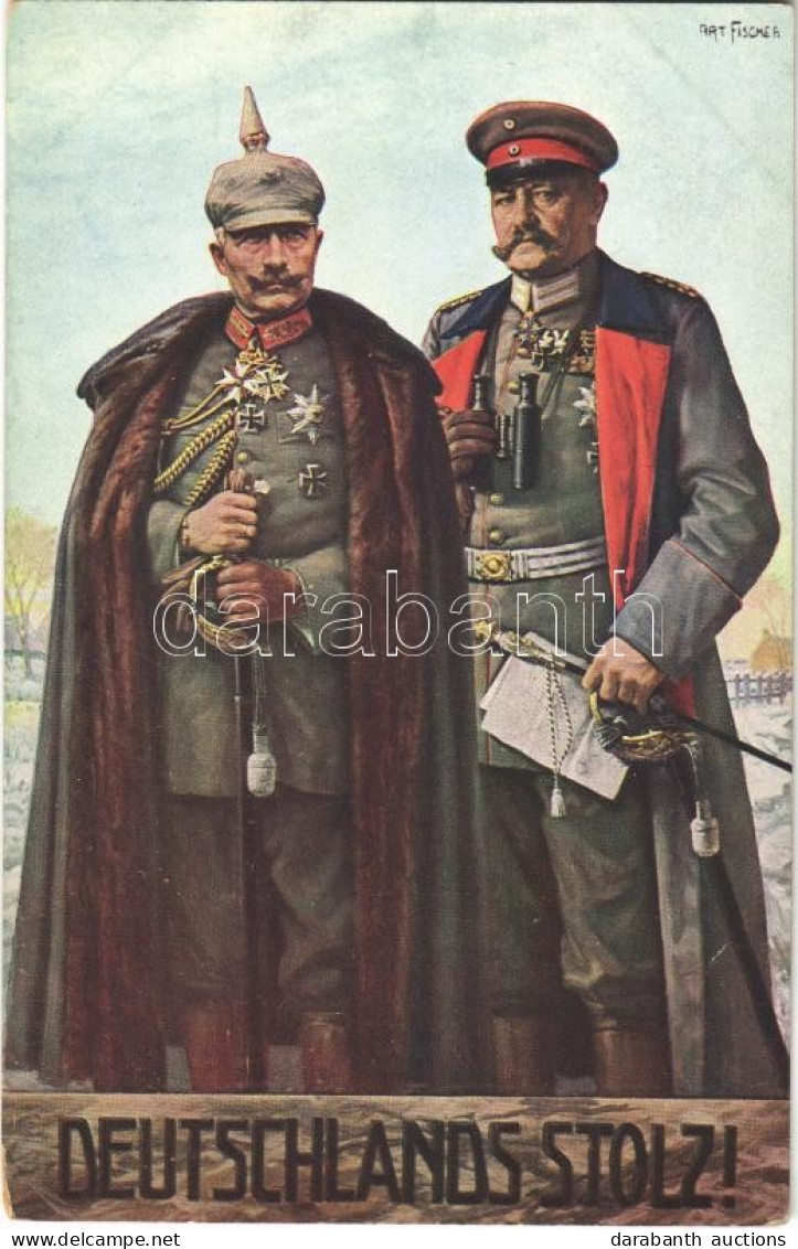 ** T2 Deutschlands Stolz! / Emperor Wilhelm II And Paul Von Hindenburg, German Military S: Art. Fischer - Ohne Zuordnung