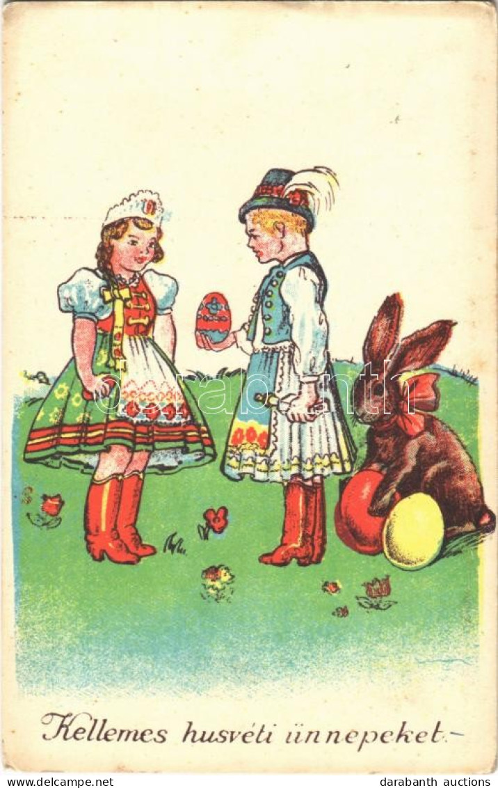 T2/T3 Kellemes Húsvéti ünnepeket! / Easter Greeting Art Postcard, Hungarian Folklore (EK) - Unclassified