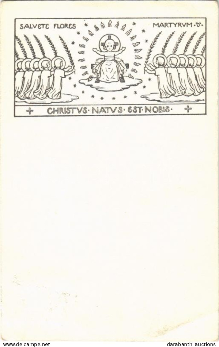 T3 1936 Salvete Flores Martyrum. Christus Natus Est Nobis. Liturgikus Levelezőlapok 6. Sz. Szent Skolasztika Obláta Szöv - Unclassified