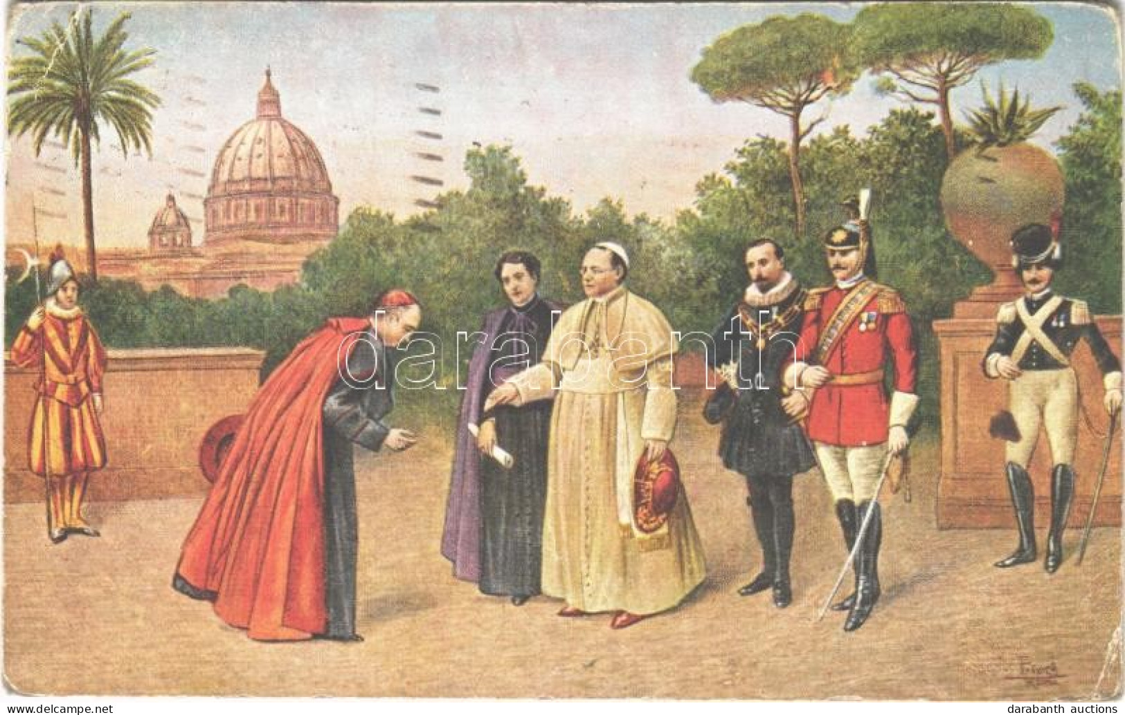 T3 1920 S. S. Pio XI E La Sua Corte Nei Giardini Vaticani / Pope Pius XI And His Court In The Vatican Gardens (EK) - Ohne Zuordnung