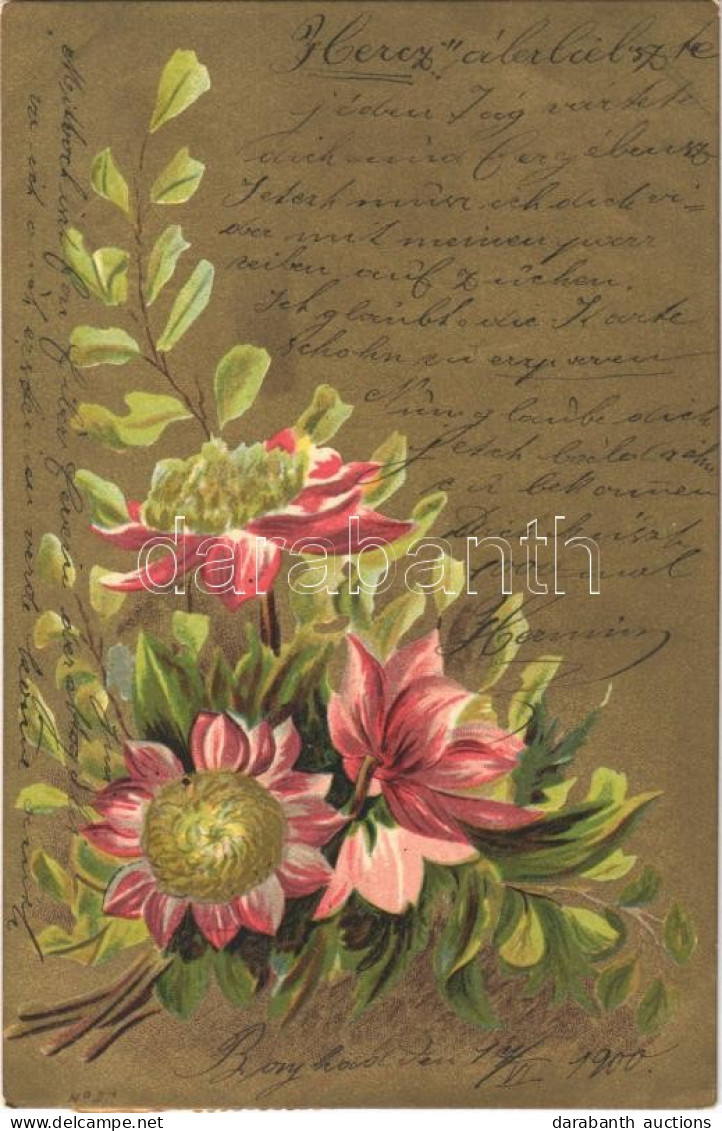 T2 1900 Flowers. Golden Litho - Ohne Zuordnung