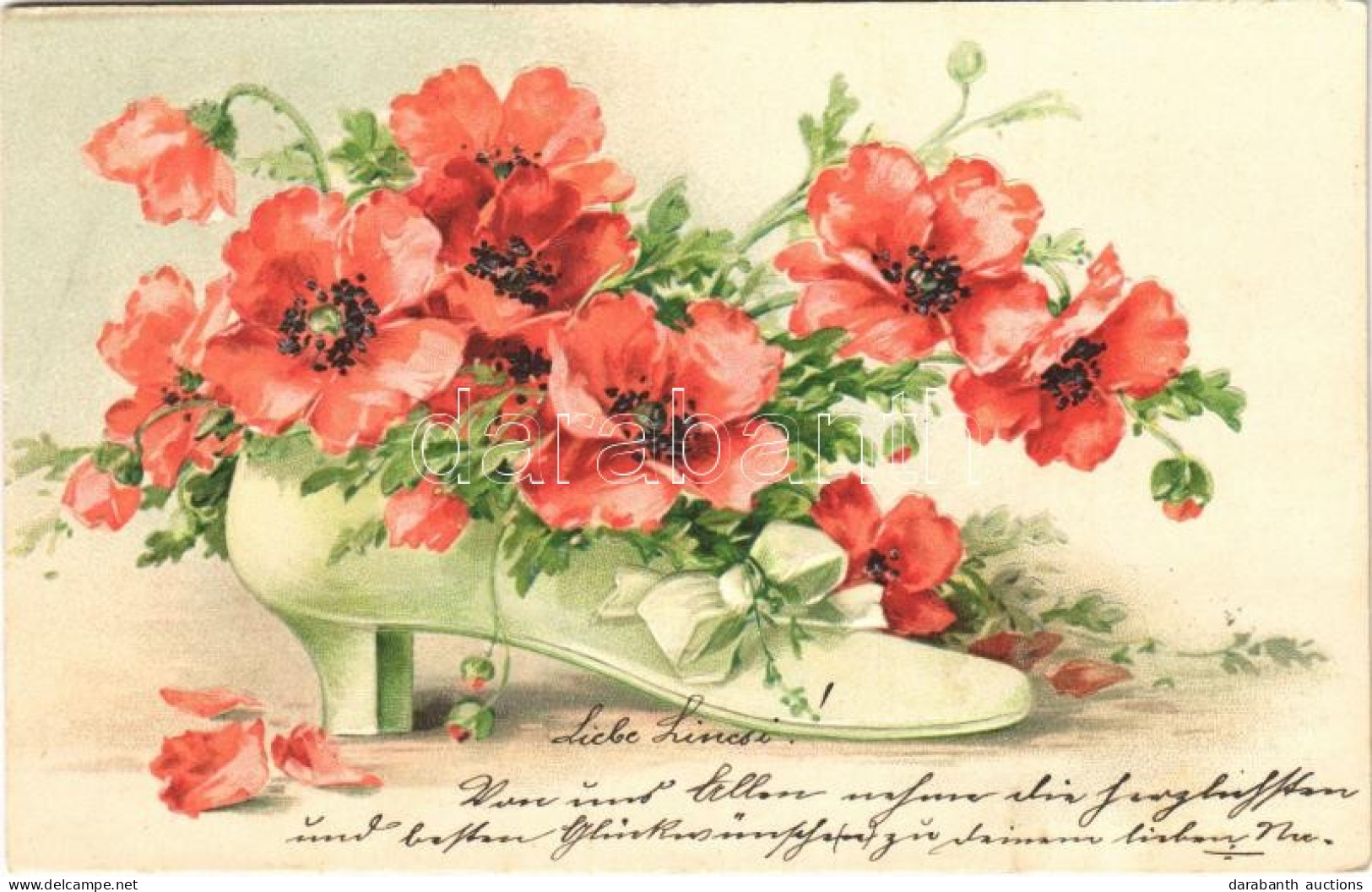 T2 1905 Flowers With High-heeled Shoes. "ERIKA" Nr. 2421. Emb. Litho - Ohne Zuordnung