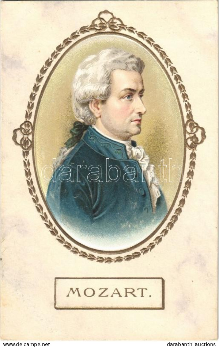 ** T4 Wolfgang Amadeus Mozart. G.O.M. 2584. VI. Emb. Litho (apró Lyukak / Tiny Pinholes) - Unclassified