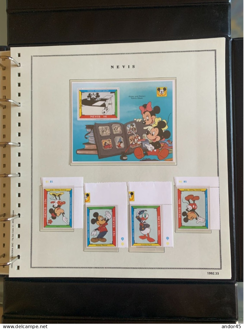 1992 ANNATA COMPLETA COLLEZIONE WALT DISNEY DA TUTTE LE PARTI DEL MONDO  MONTATA SU ALBUM CONTENENTE   FRANCOBOLLI SINGO