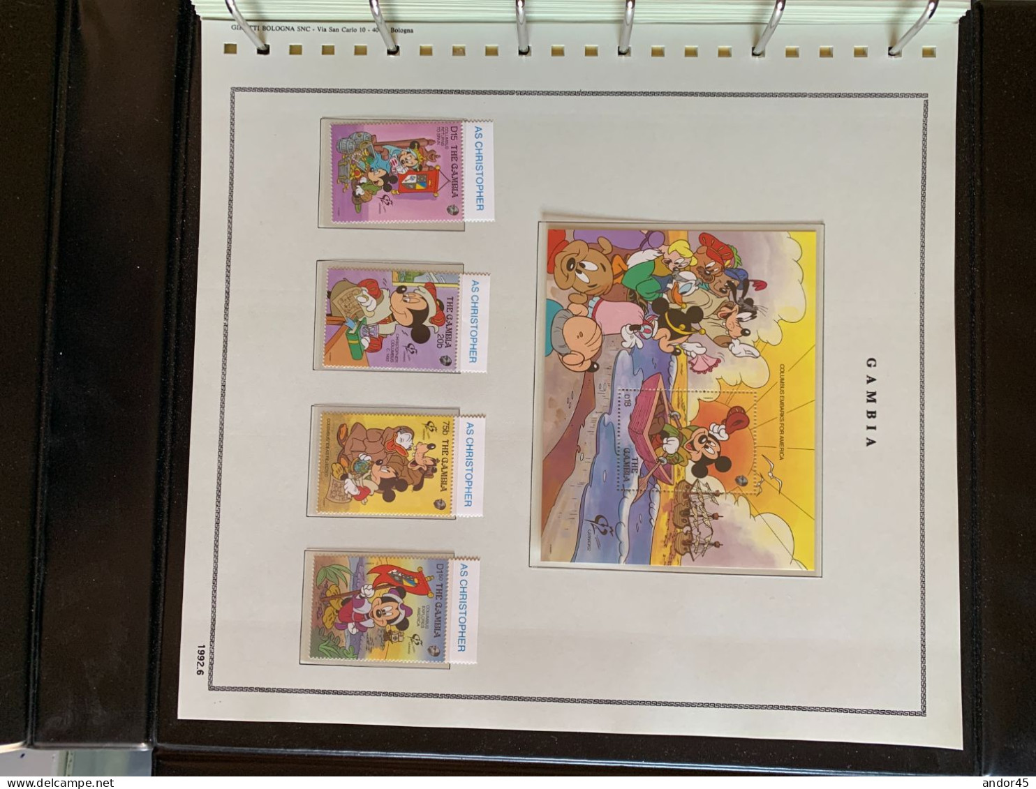 1992 ANNATA COMPLETA COLLEZIONE WALT DISNEY DA TUTTE LE PARTI DEL MONDO  MONTATA SU ALBUM CONTENENTE   FRANCOBOLLI SINGO