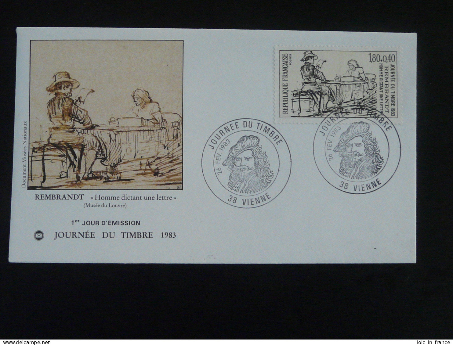 FDC Rembrandt Journée Du Timbre Vienne 38 Isère 1983 - Rembrandt