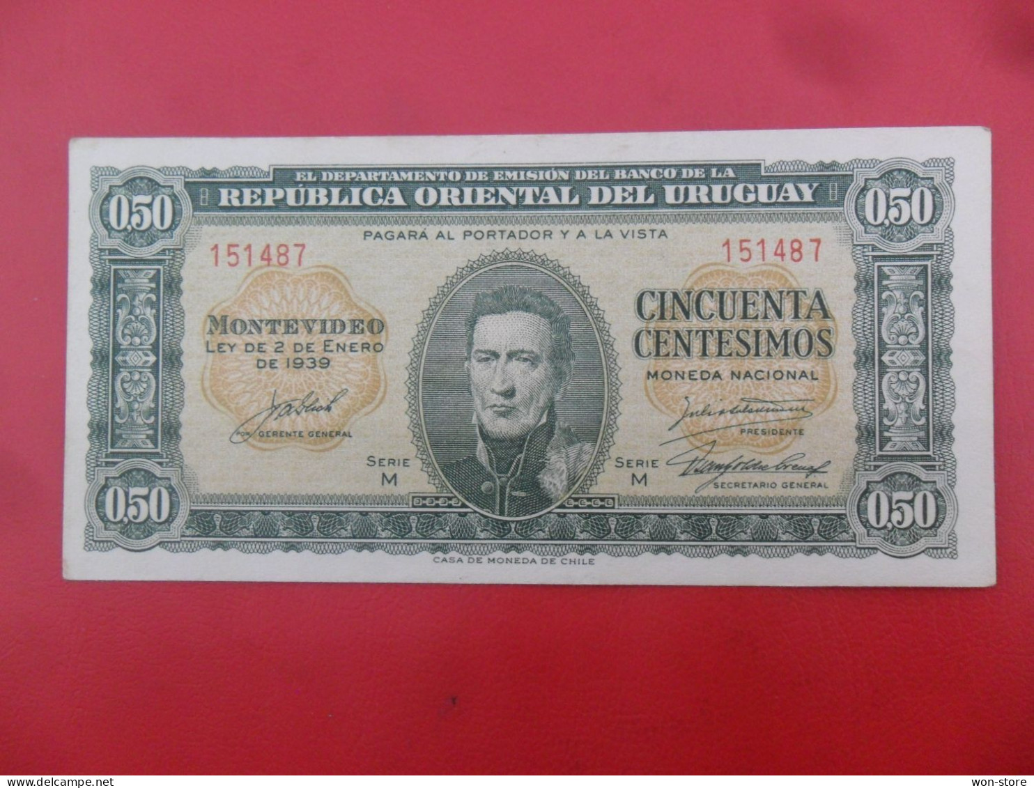 7663 - Uruguay 50 Centesimos 1939 - Uruguay