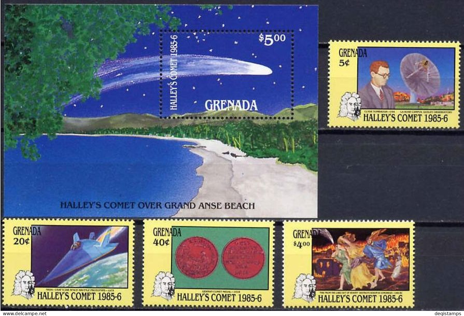 Grenada 1986  Space Halley's Comet Set + MSS  MNH** - Nordamerika