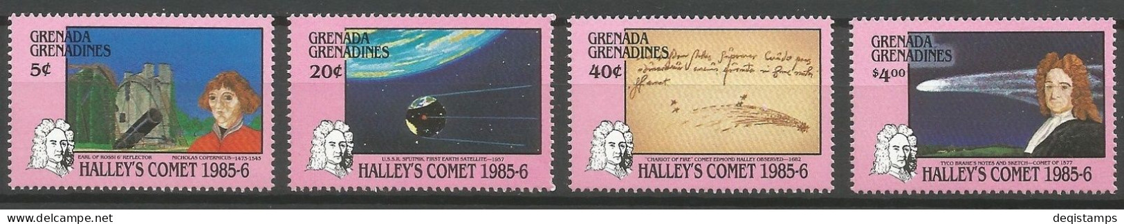 Grenada Grenadines 1986  Space Halley's Comet Set + MSS  MNH** - América Del Norte