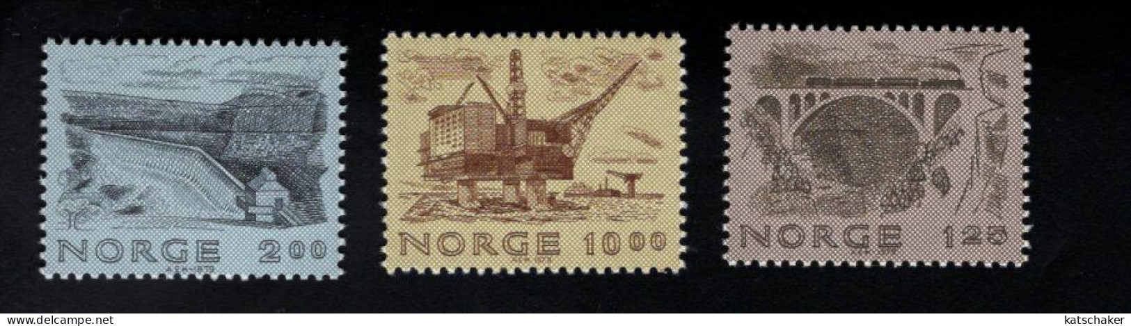 1870139679 1979  SCOTT  750 752 (XX) POSTFRIS MINT NEVER HINGED - NORWEGIAN ENGINEERING - DAMP BRIDGE OIL DRILLING PLATF - Unused Stamps