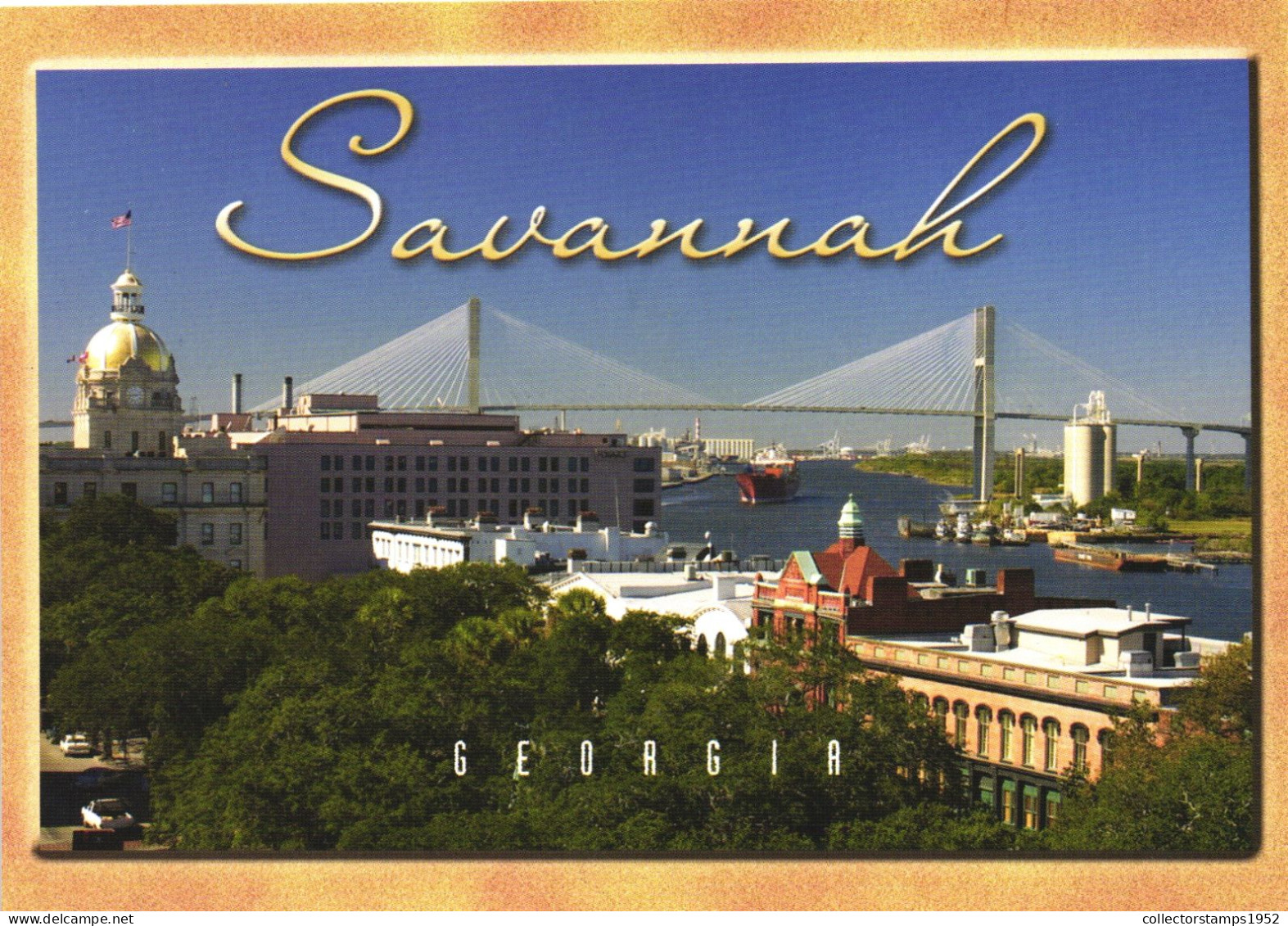 UNITED STATES, GEORGIA, SAVANNAH, PANORAMA, SHIP, TALMADGE MEMORIAL BRIDGE - Savannah
