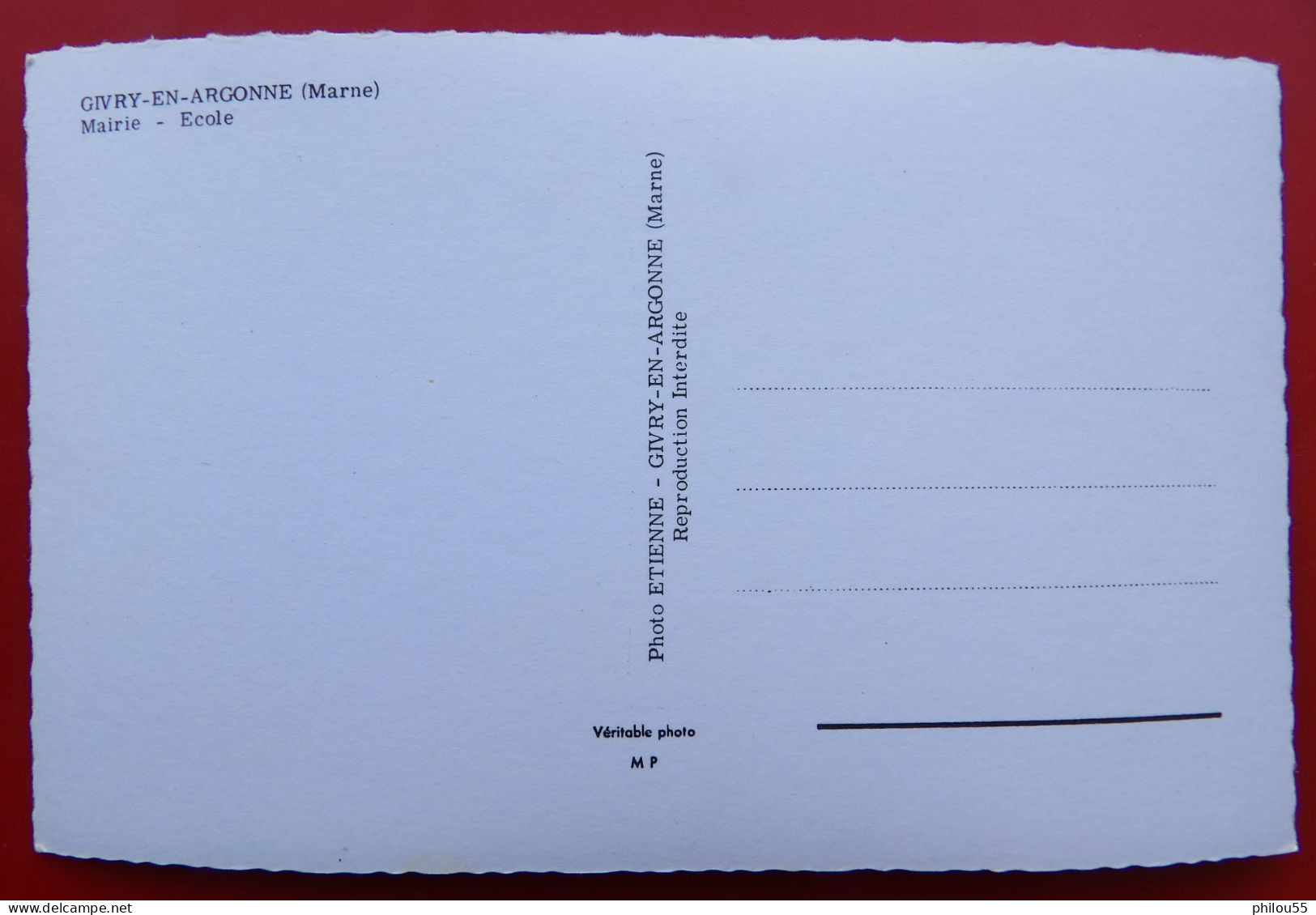 RARE Cpsm 51 GIVRY En ARGONNE ,  MAIRIE   ECOLE - Givry En Argonne