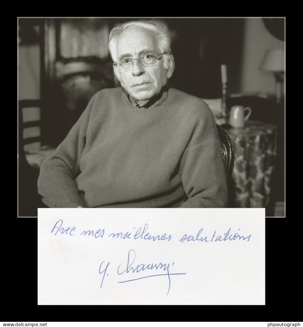 Yves Chauvin (1930-2015) - French Chemist - Signed Card + Photo - Nobel Prize - Inventeurs & Scientifiques