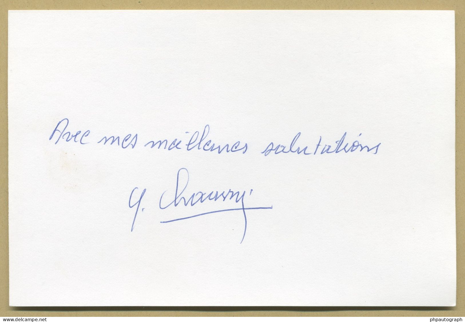 Yves Chauvin (1930-2015) - French Chemist - Signed Card + Photo - Nobel Prize - Inventors & Scientists