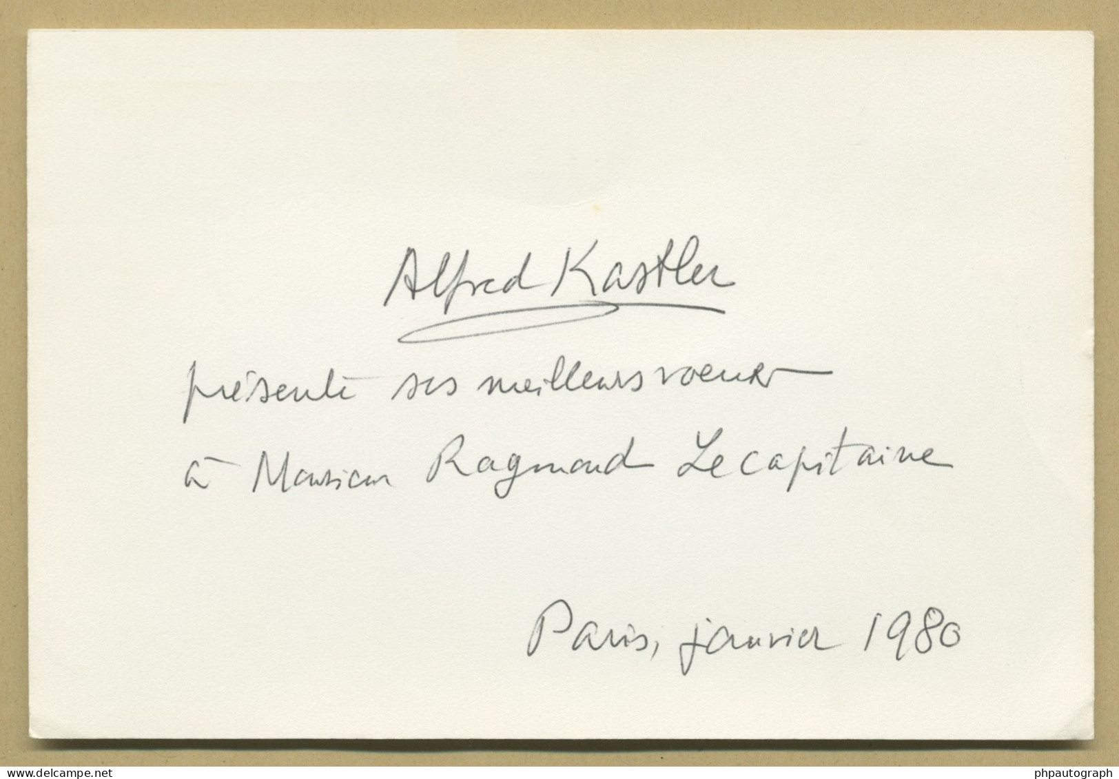 Alfred Kastler (1902-1984) - French Physicist - Signed Card + Photo - Nobel - Inventors & Scientists