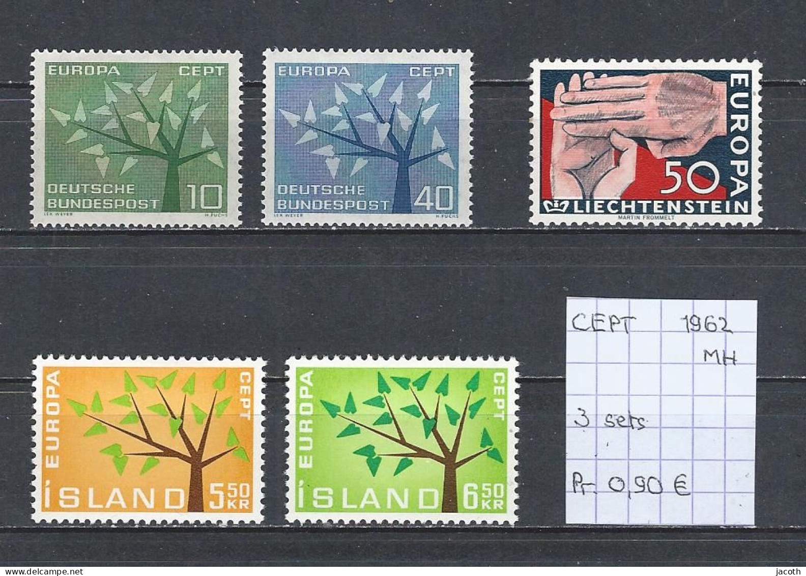 (TJ) Europa CEPT 1962 - 3 Sets (postfris Met Plakker/neuf Avec Charnière/MH) - 1962