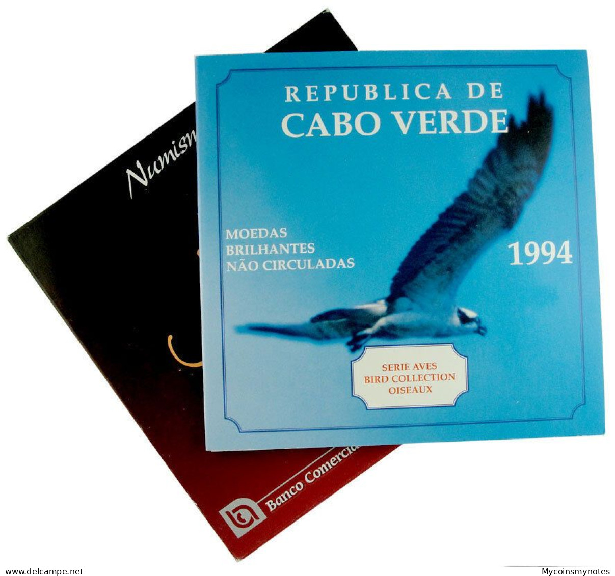 Cape Verde, 1994 Official Folder Set Of 6 Coins, Birds Series, Brilliant UNC - Cap Vert