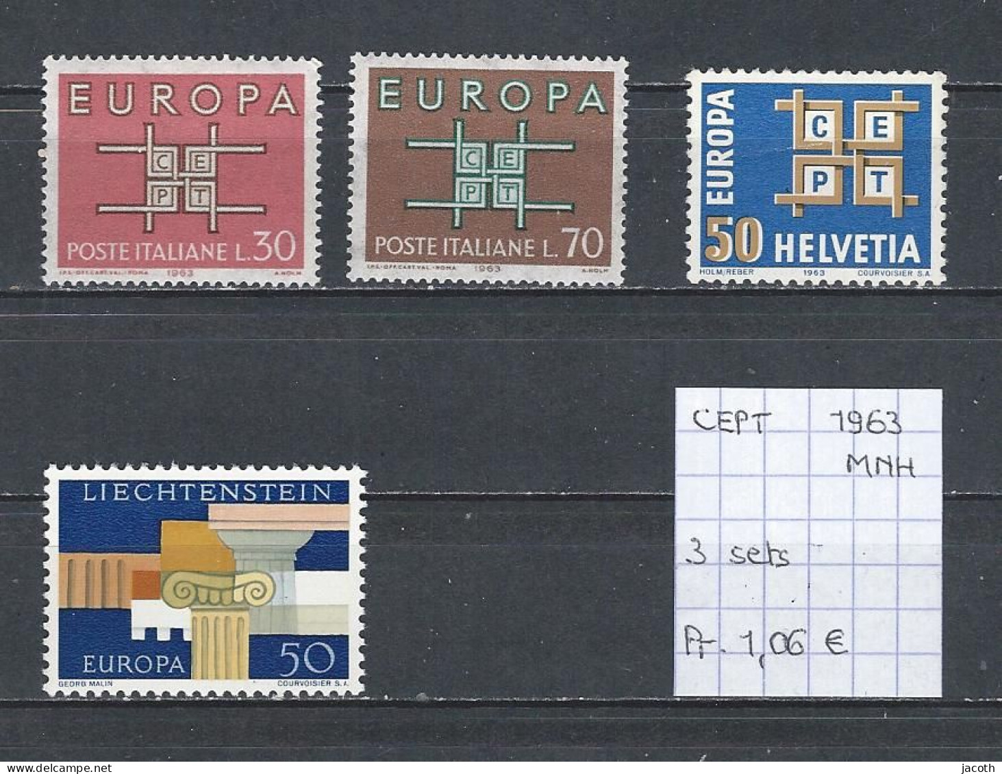 (TJ) Europa CEPT 1963 - 3 Sets (postfris/neuf/MNH) - 1963