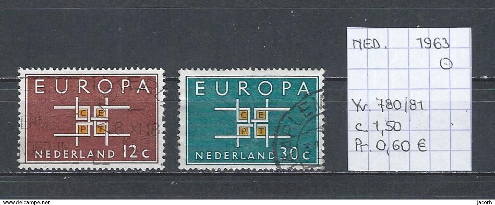 (TJ) Europa CEPT 1963 - Nederland YT 780/81 (gest./obl./used) - 1963