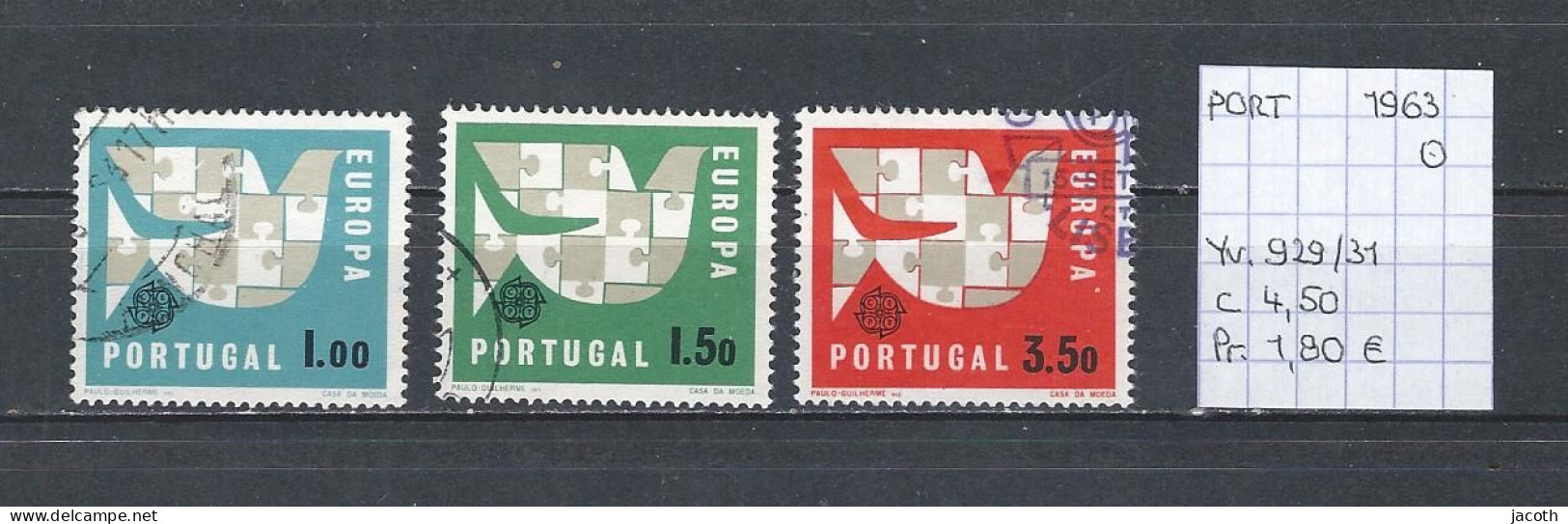 (TJ) Europa CEPT 1963 - Portugal YT 929/31 (gest./obl./used) - 1963