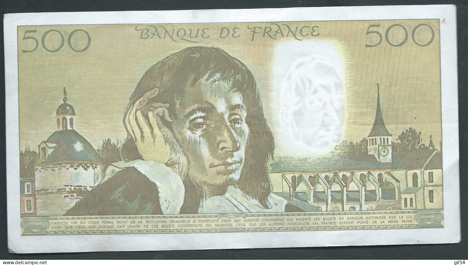 France - 500 Francs - 3-01-1991 - 31130 T.329 -  Ttb --  Laura 11801 - 500 F 1968-1993 ''Pascal''