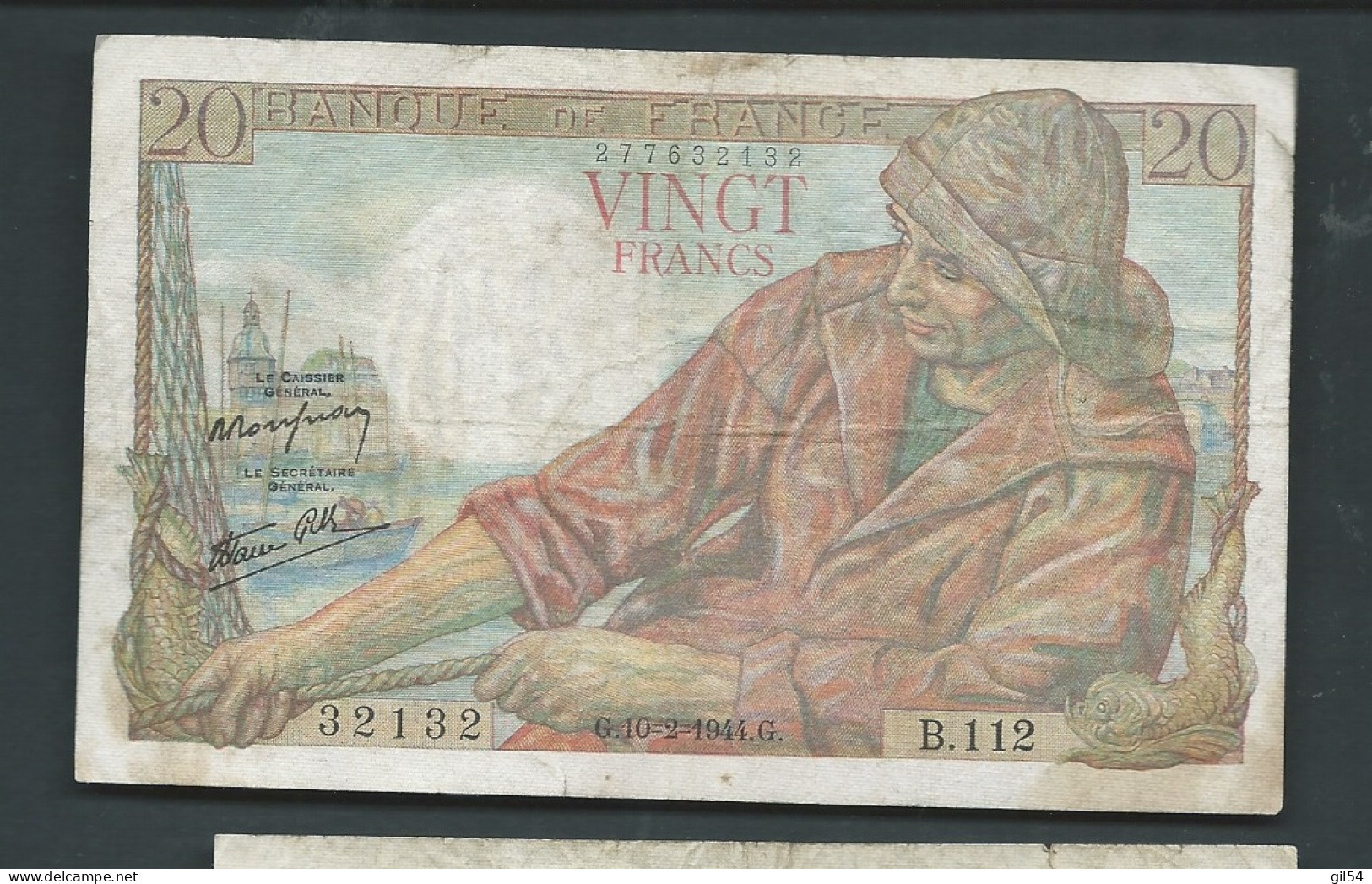 France - 20 Francs Pêcheur Du 10/02/1944 - 32132 B.112 --  Laura 11802 - 20 F 1942-1950 ''Pêcheur''