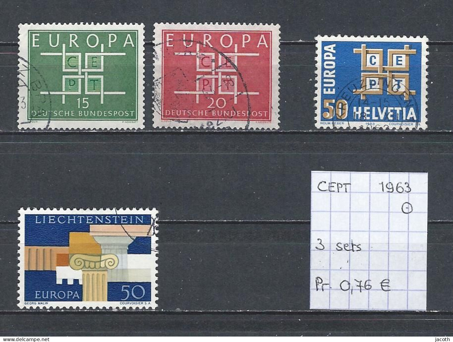 (TJ) Europa CEPT 1963 - 3 Sets (gest./obl./used) - 1963