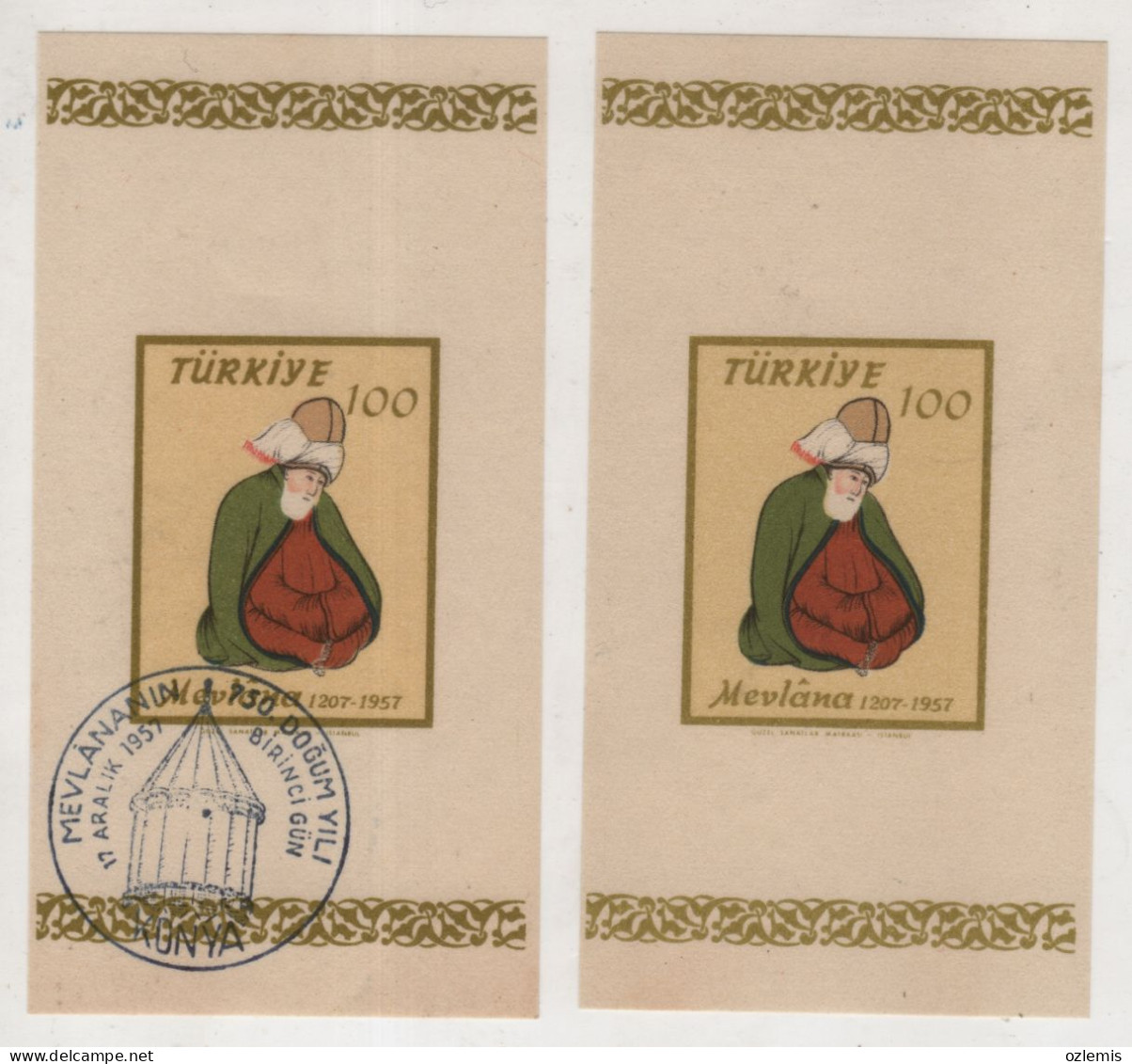 TURKEY,TURKEI,TURQUIE ,1957 ,FUZULI ,BLOCKS , - Hojas Bloque