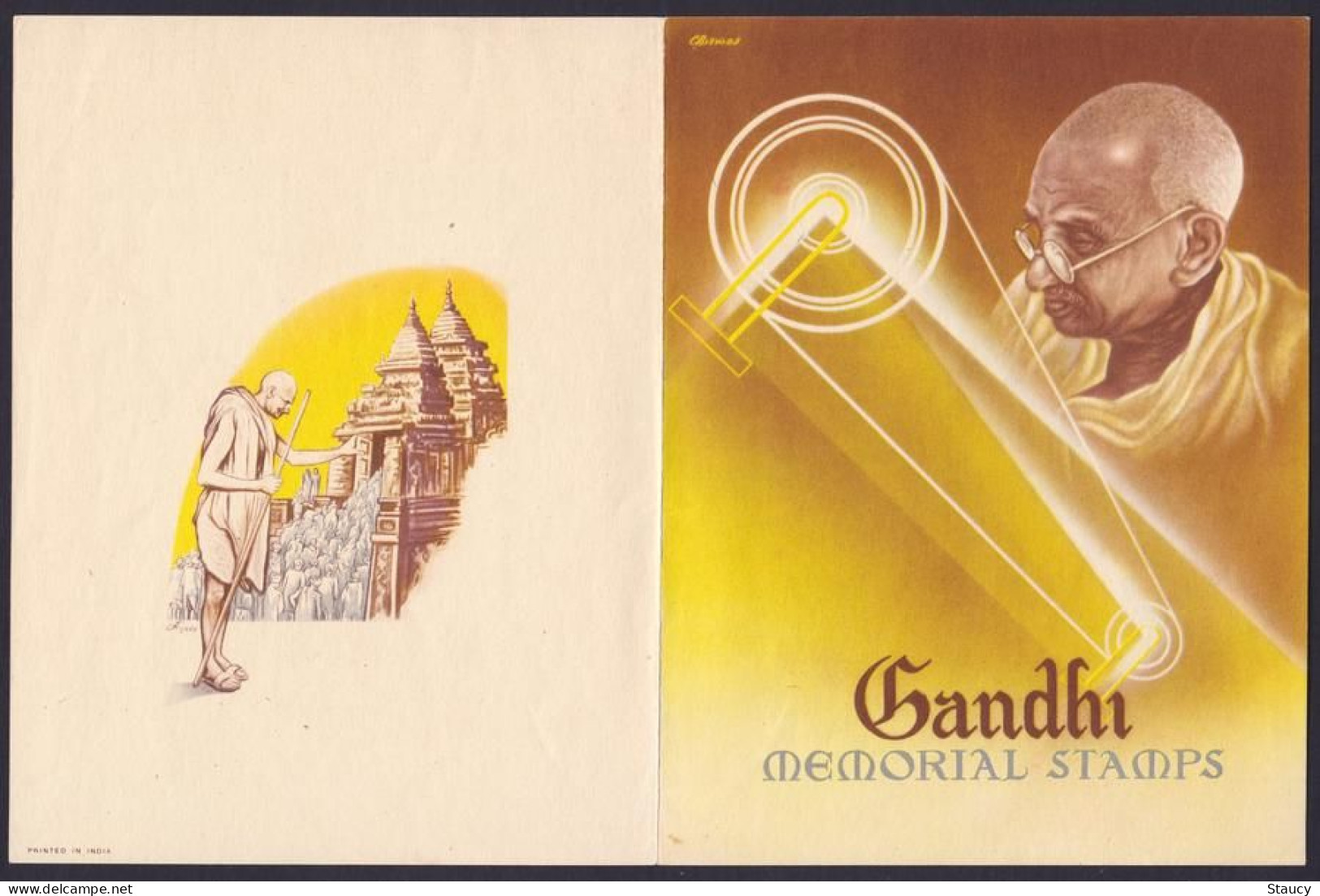 India 1948 Mahatma Gandhi Mourning 4v SET MOURNING ISSUE BOOKLET, MINT, UNCANCELLED, As Per Scan - Briefe U. Dokumente