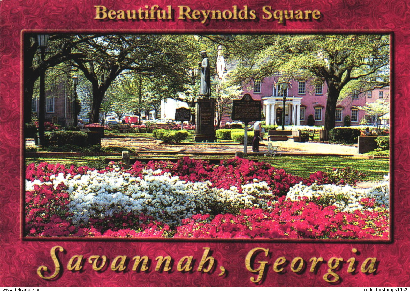 UNITED STATES, GEORGIA, SAVANNAH, REYNOLDS SQUARE, PARK, STATUE, MONUMENT, FLOWERS - Savannah