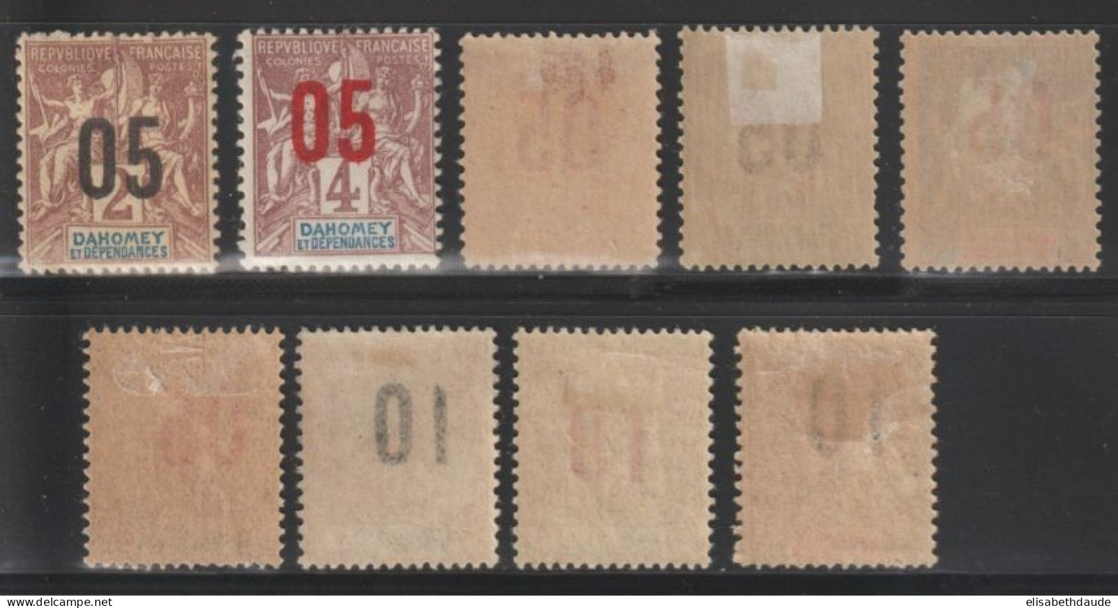 DAHOMEY - 1912 - YVERT N°33/42 * MH - COTE = 32 EUR. - - Neufs