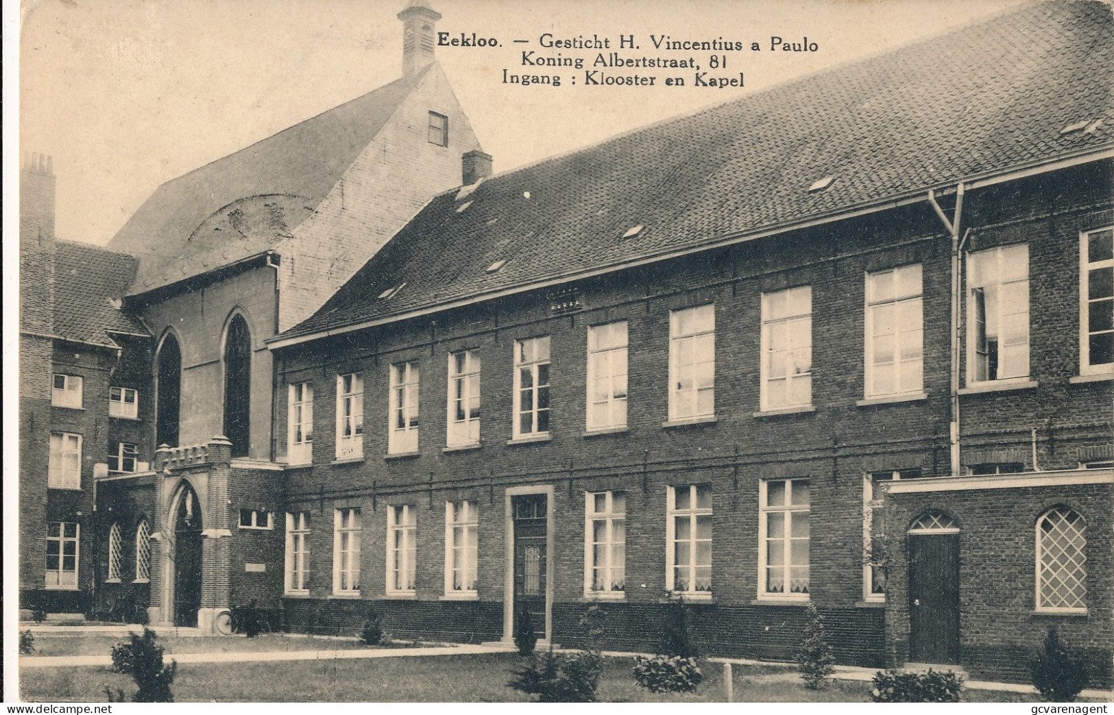 EEKLO   GESTICHT H.VINCENTIUS A PAULO  K.ALBERTSTR.   KLOOSTER EN KAPEL                  2 SCANS - Lokeren