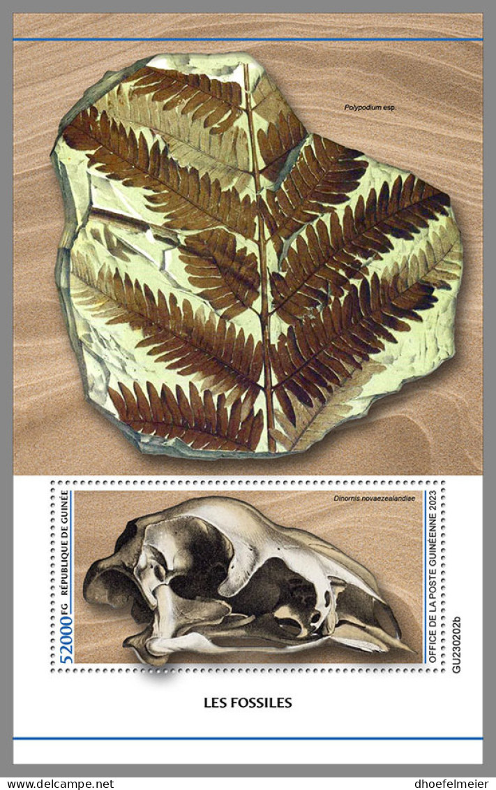 GUINEA REP. 2023 MNH Fossils Fossilien Fossiles S/S - IMPERFORATED - DHQ2339 - Fossils