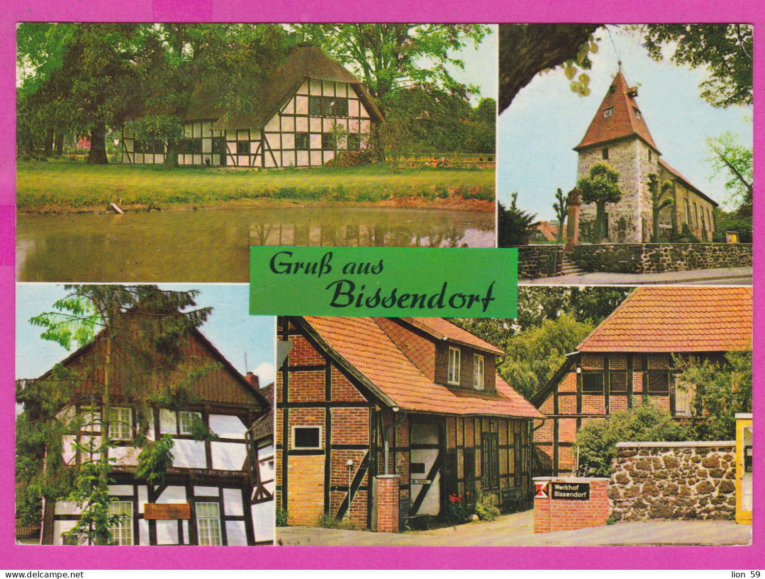 293065 / Germany BRD Bissendorf  - Han. Wedemark PC USED 1983 - 10+60 Pf. Freimarken Schloss Glücksburg , Schloss Rheydt - Bissendorf