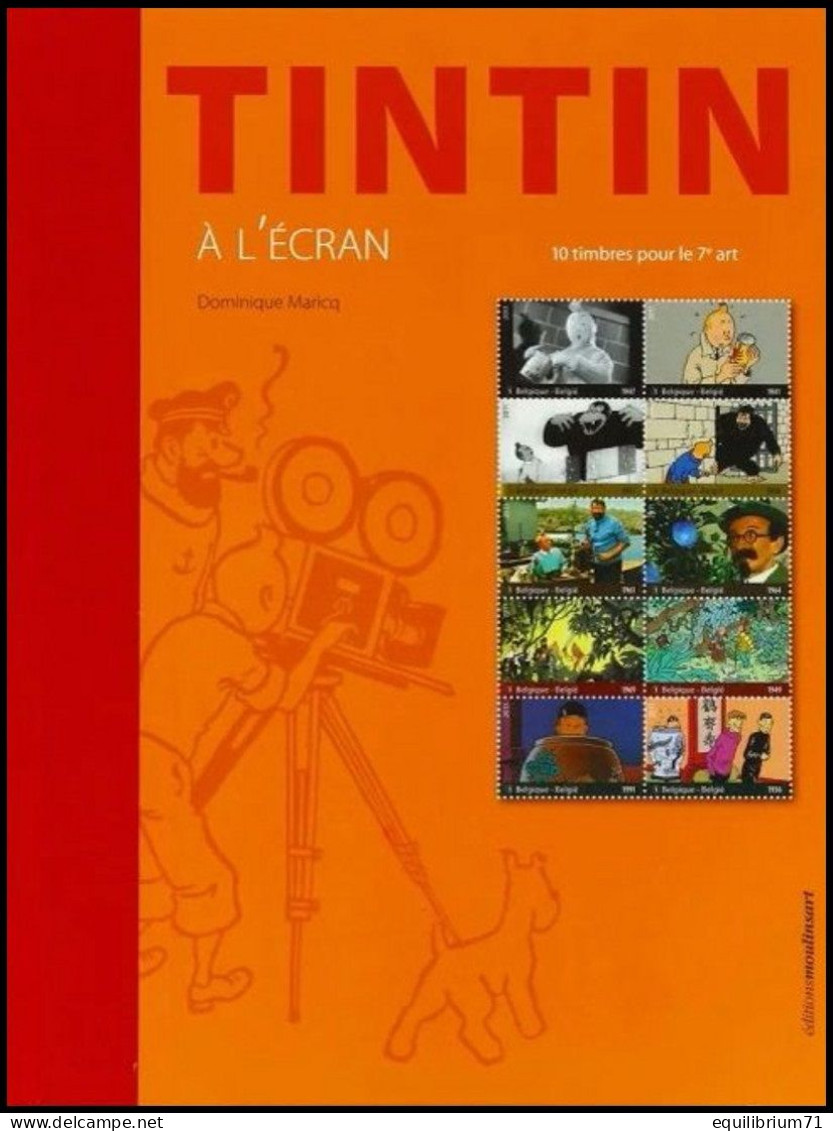 Tintin à L'écran - Édition Limitée / Beperkte Editie - Revêtu Du Feuillet De 10 Timbres Cachet Pré-vente - Topics
