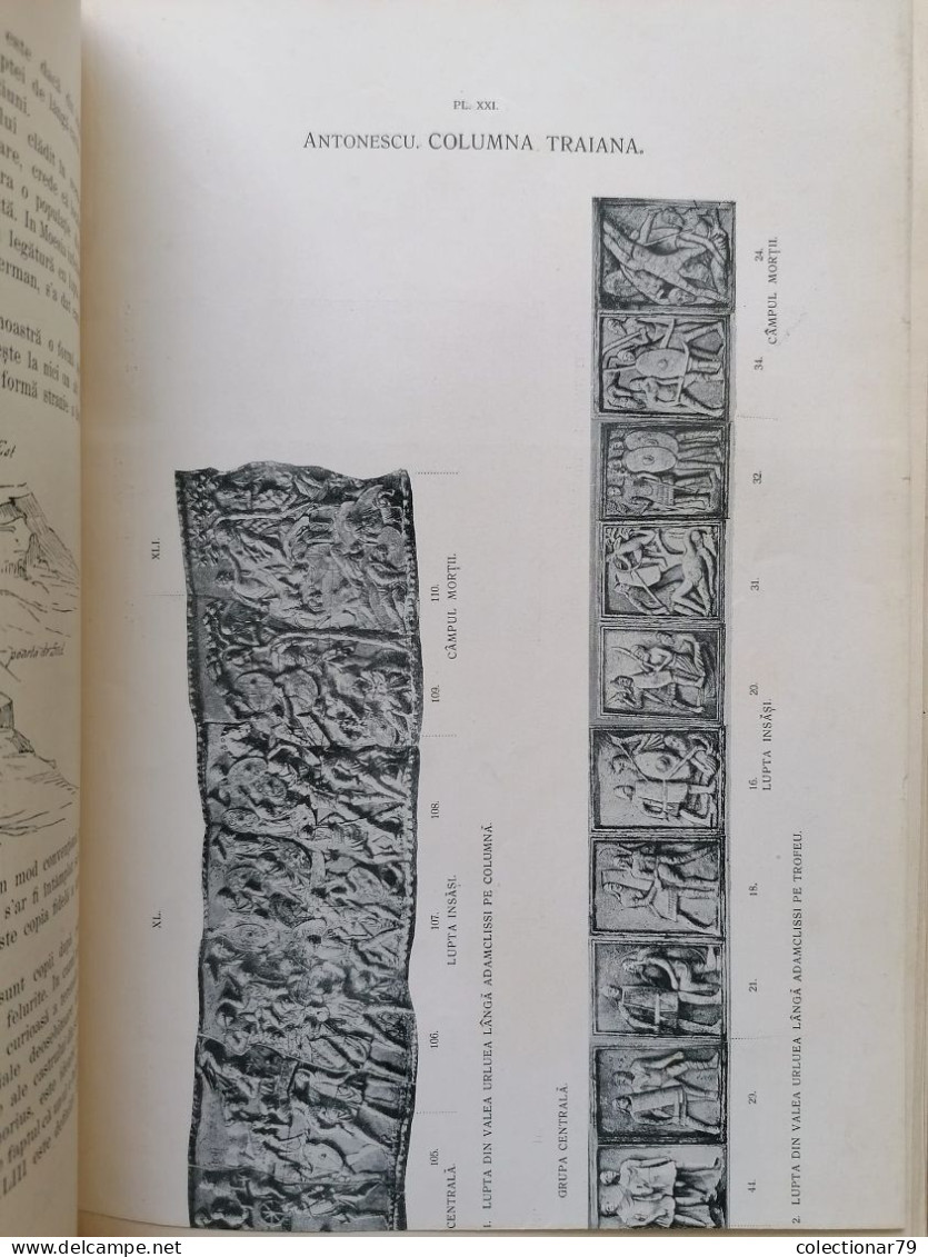 Romania Teohari Antonescu Columna Traiana Arheologic Geografic Artistic / 1910,272 Pag.30x21 Cm,recopertata,dedicatie - Livres Anciens