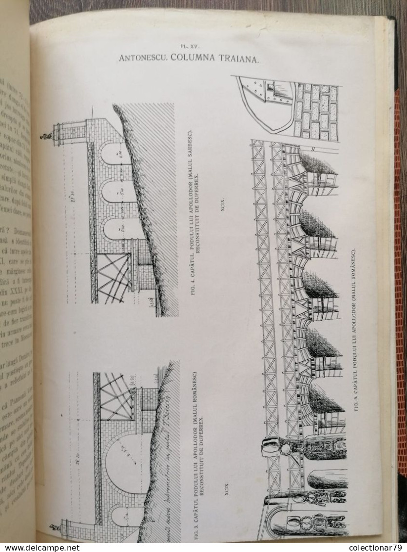 Romania Teohari Antonescu Columna Traiana arheologic geografic artistic / 1910,272 pag.30x21 cm,recopertata,dedicatie