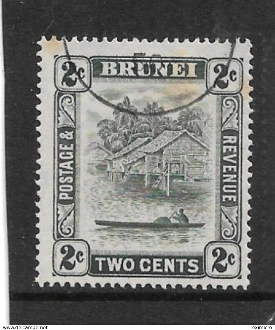 BRUNEI 1950 2c GREY SG 80a PERF 14½ X 13½ FINE USED Cat £10 - Brunei (...-1984)