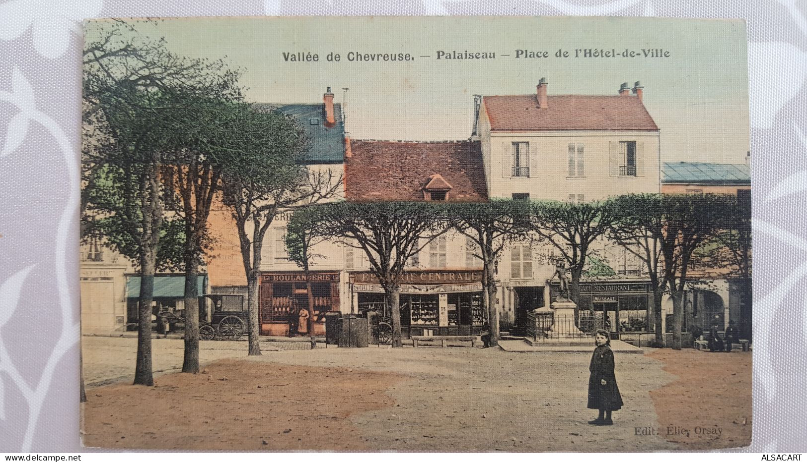 Palaiseau , Carte Toilée , Place De L'hotel De Ville , Boulangerie , épicerie Centrale - Palaiseau