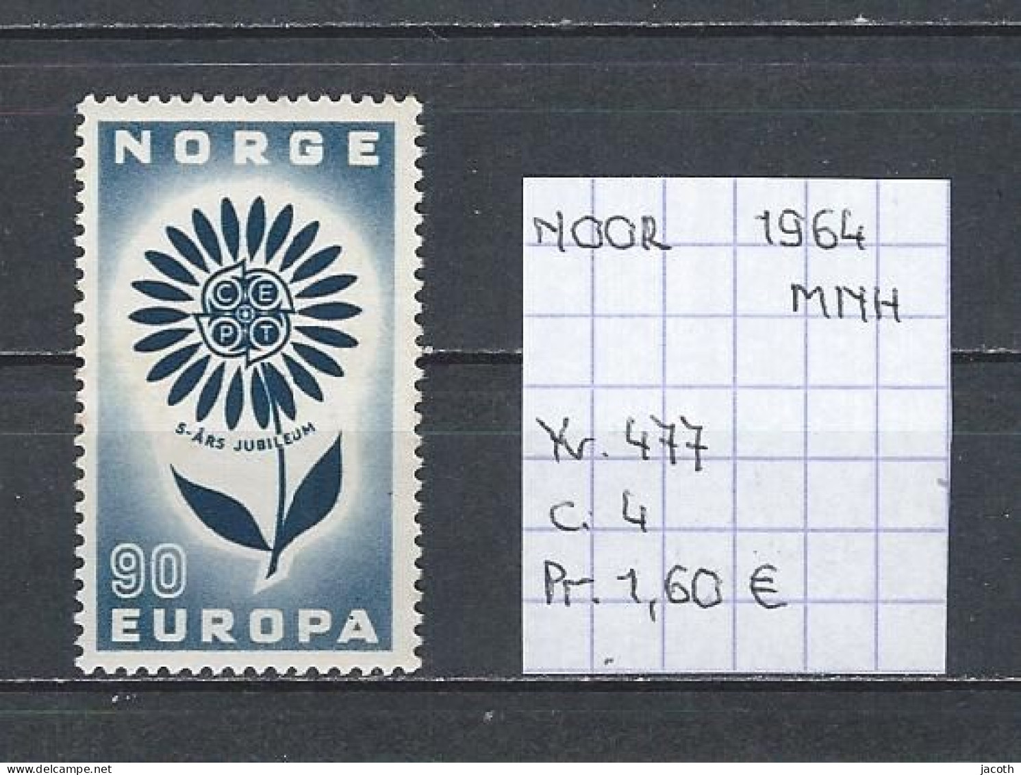 (TJ) Europa CEPT 1964 - Noorwegen YT 477 (postfris/neuf/MNH) - 1964