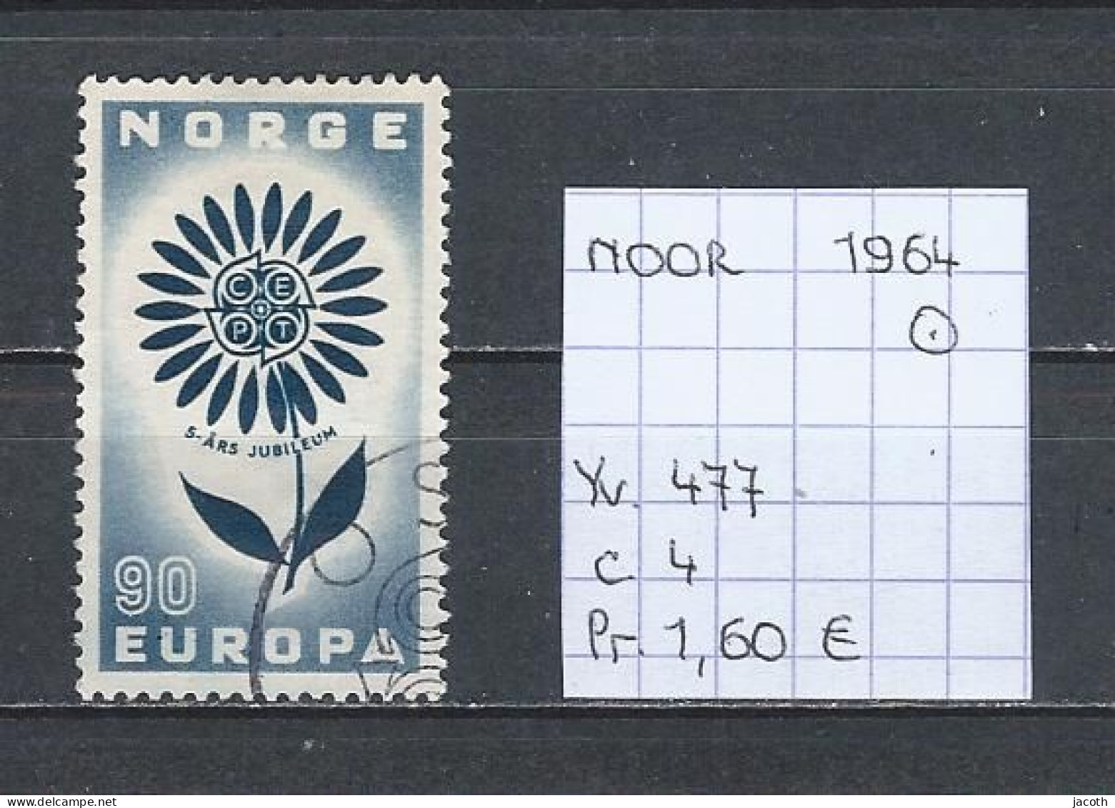 (TJ) Europa CEPT 1964 - Noorwegen YT 477 (gest./obl./used) - 1964