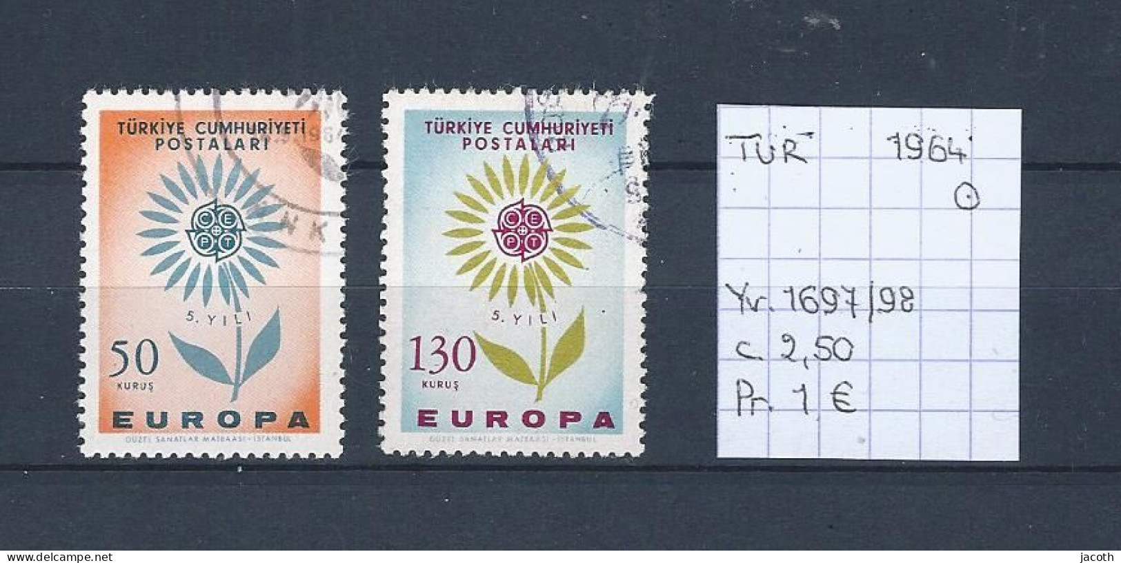 (TJ) Europa CEPT 1964 - Turkije YT 1697/98 (gest./obl./used) - 1964