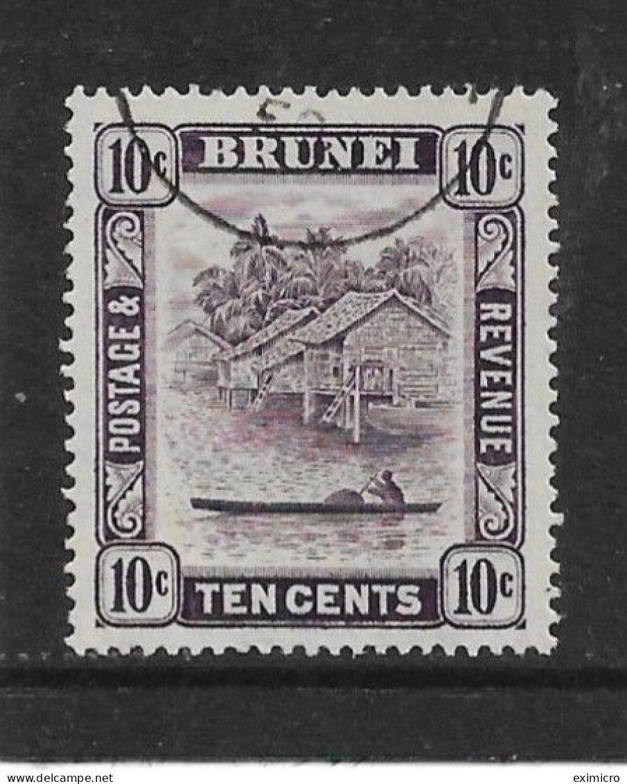 BRUNEI 1950 10c SG 85a PERF 14½ X 13½ FINE USED Cat £8.50 - Brunei (...-1984)